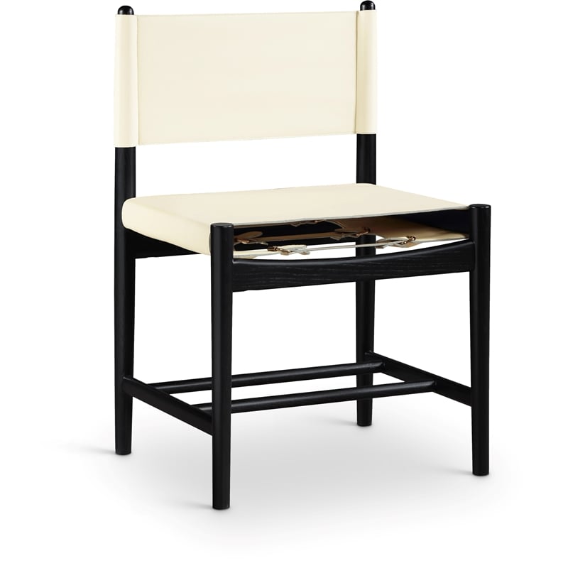 Meridian Furniture Rawlins Cream Vegan Leather Dining Chair (Set of 2)