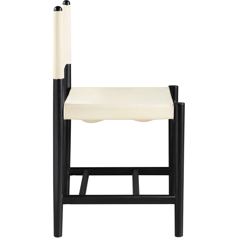 Meridian Furniture Rawlins Cream Vegan Leather Dining Chair (Set of 2)