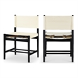 Meridian Furniture Rawlins Cream Vegan Leather Dining Chair (Set of 2)