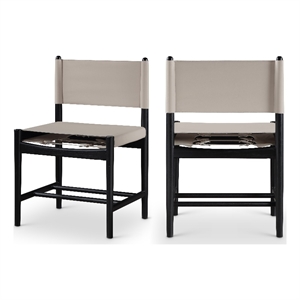 Meridian Furniture Rawlins Taupe Vegan Leather Dining Chair (Set of 2)