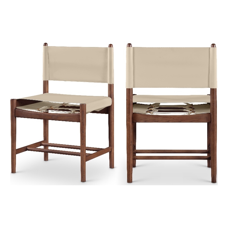 Meridian Furniture Rawlins Beige Vegan Leather Dining Chair (Set of 2)