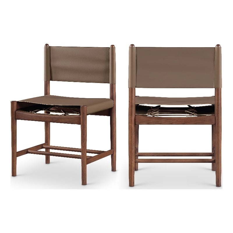 Meridian Furniture Rawlins Brown Vegan Leather Dining Chair (Set of 2)