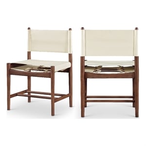 Meridian Furniture Rawlins Cream Vegan Leather Dining Chair (Set of 2)