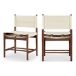 Meridian Furniture Rawlins Cream Vegan Leather Dining Chair (Set of 2)