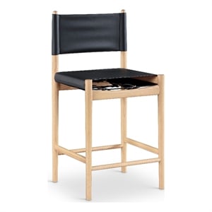 Meridian Furniture Rawlins Black Vegan Leather Upholstered Counter Stool