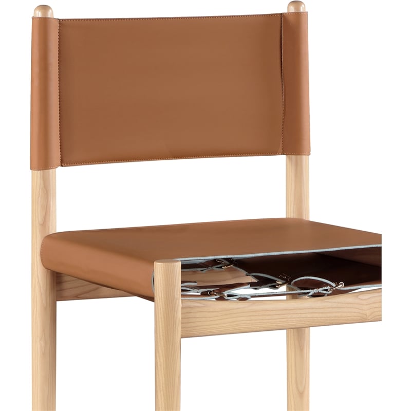 Meridian Furniture Rawlins Cognac Vegan Leather Upholstered Counter Stool