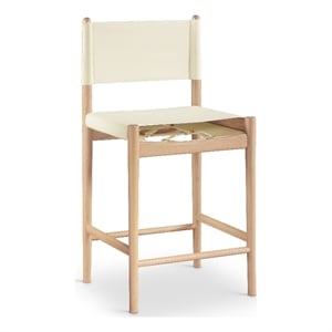 Meridian Furniture Rawlins Cream Vegan Leather Upholstered Counter Stool