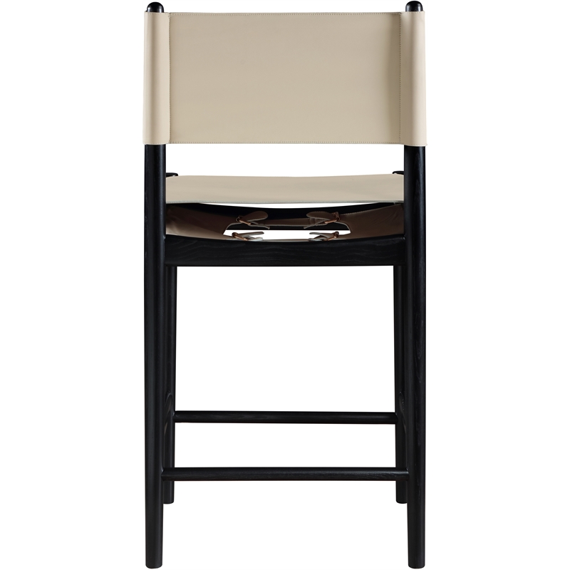 Meridian Furniture Rawlins Beige Vegan Leather Upholstered Counter Stool