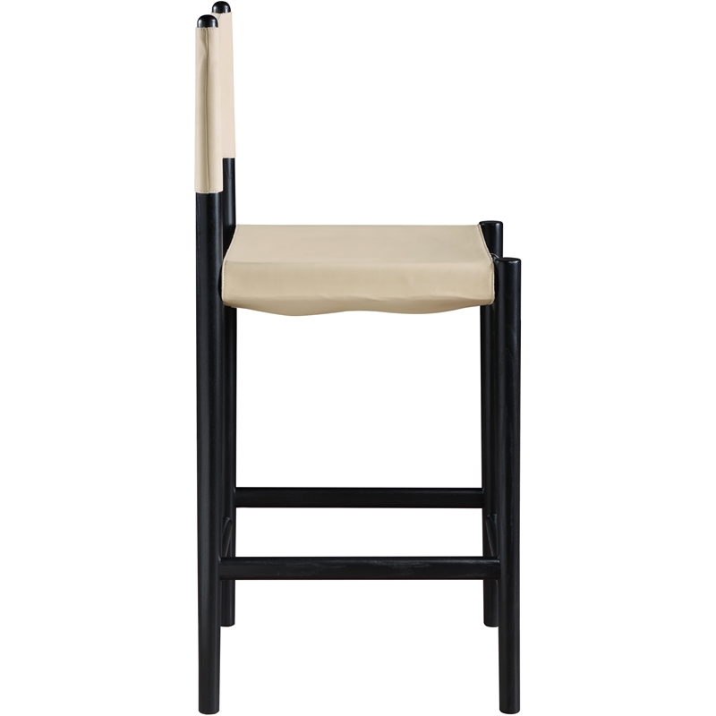 Meridian Furniture Rawlins Beige Vegan Leather Upholstered Counter Stool