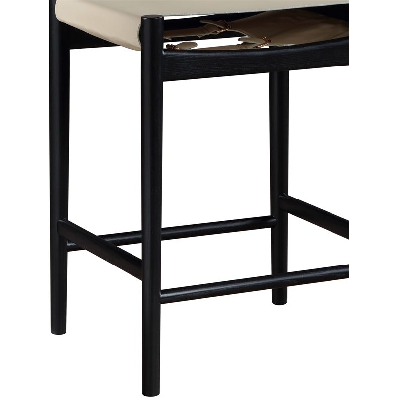 Meridian Furniture Rawlins Beige Vegan Leather Upholstered Counter Stool
