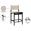 Meridian Furniture Rawlins Beige Vegan Leather Upholstered Counter Stool