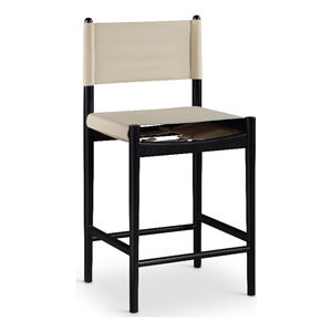 Meridian Furniture Rawlins Beige Vegan Leather Upholstered Counter Stool