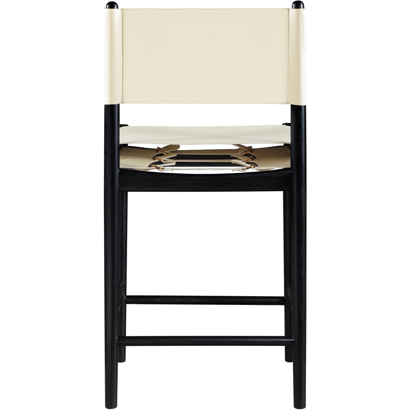 Meridian Furniture Rawlins Cream Vegan Leather Upholstered Counter Stool