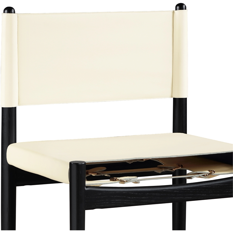 Meridian Furniture Rawlins Cream Vegan Leather Upholstered Counter Stool