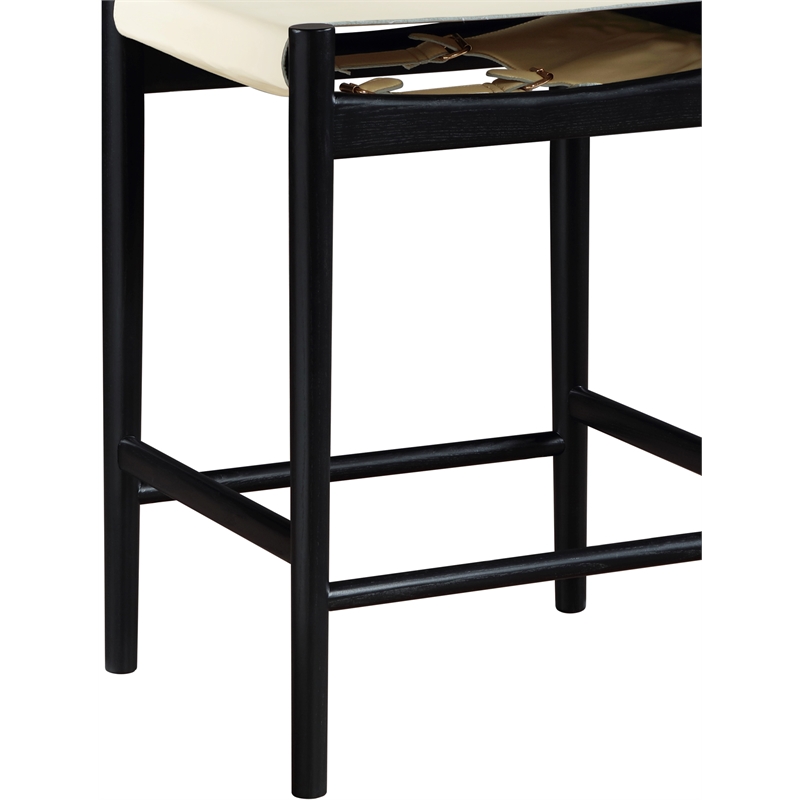 Meridian Furniture Rawlins Cream Vegan Leather Upholstered Counter Stool
