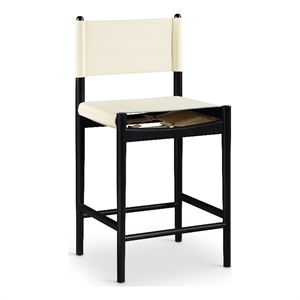 Meridian Furniture Rawlins Cream Vegan Leather Upholstered Counter Stool