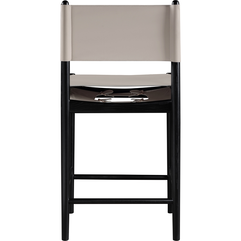 Meridian Furniture Rawlins Taupe Vegan Leather Upholstered Counter Stool