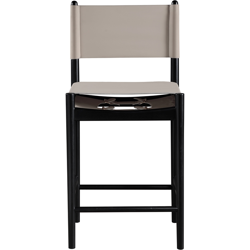 Meridian Furniture Rawlins Taupe Vegan Leather Upholstered Counter Stool