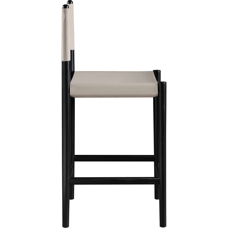 Meridian Furniture Rawlins Taupe Vegan Leather Upholstered Counter Stool