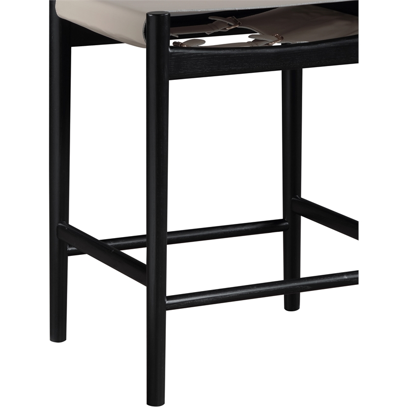 Meridian Furniture Rawlins Taupe Vegan Leather Upholstered Counter Stool