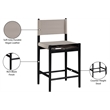 Meridian Furniture Rawlins Taupe Vegan Leather Upholstered Counter Stool
