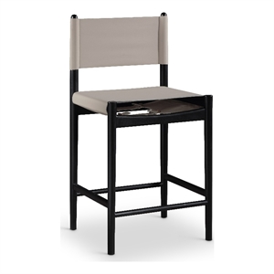 Meridian Furniture Rawlins Taupe Vegan Leather Upholstered Counter Stool