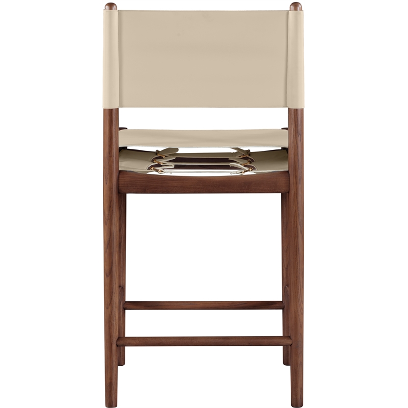 Meridian Furniture Rawlins Beige Vegan Leather Upholstered Counter Stool
