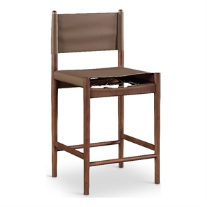 Meridian Furniture Rawlins Brown Vegan Leather Upholstered Counter Stool
