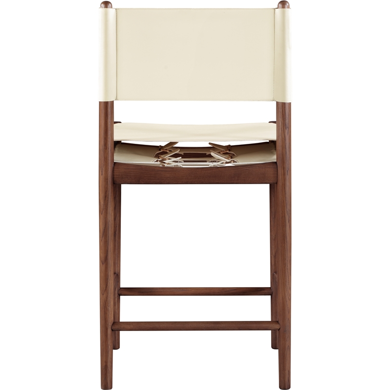 Meridian Furniture Rawlins Cream Vegan Leather Upholstered Counter Stool
