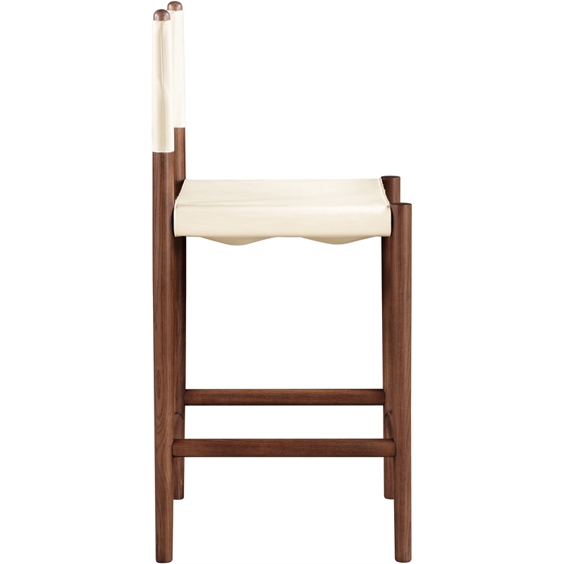 Meridian Furniture Rawlins Cream Vegan Leather Upholstered Counter Stool