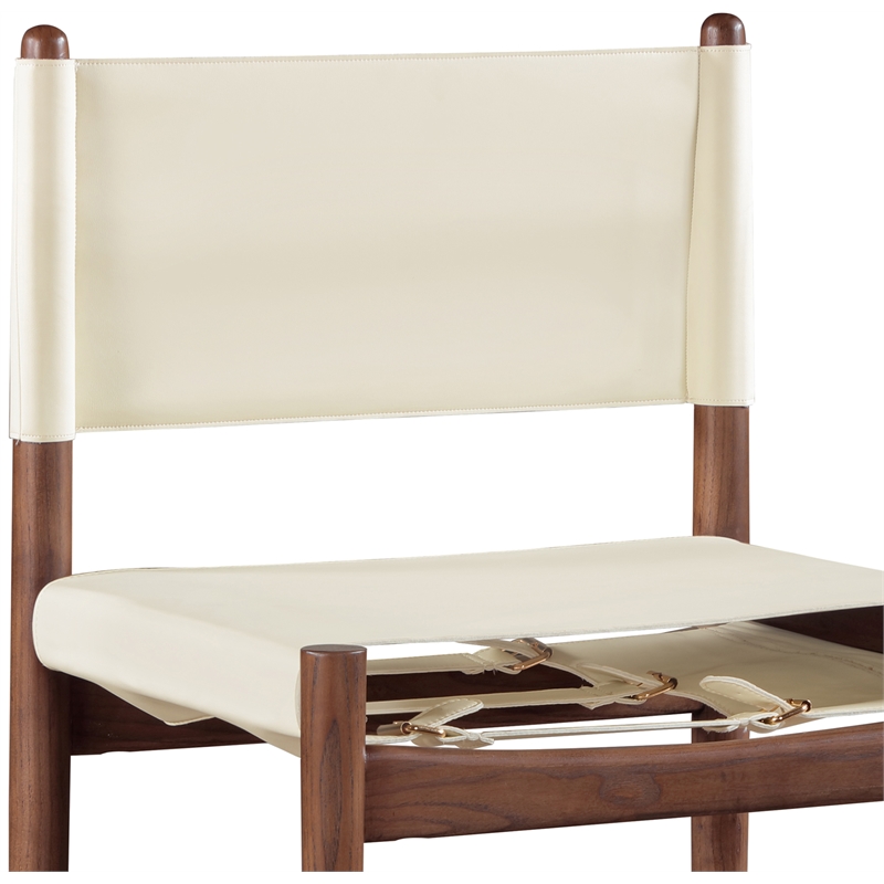 Meridian Furniture Rawlins Cream Vegan Leather Upholstered Counter Stool