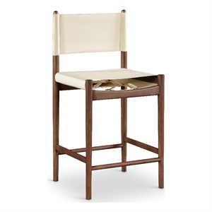 Meridian Furniture Rawlins Cream Vegan Leather Upholstered Counter Stool