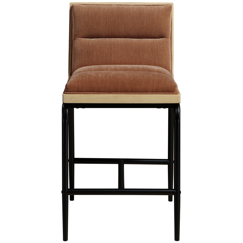 Meridian Furniture Viceroy Cognac Fabric Counter Stool (Set of 2)