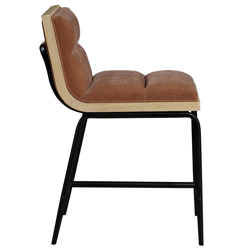 Meridian Furniture Viceroy Cognac Fabric Counter Stool (Set of 2)