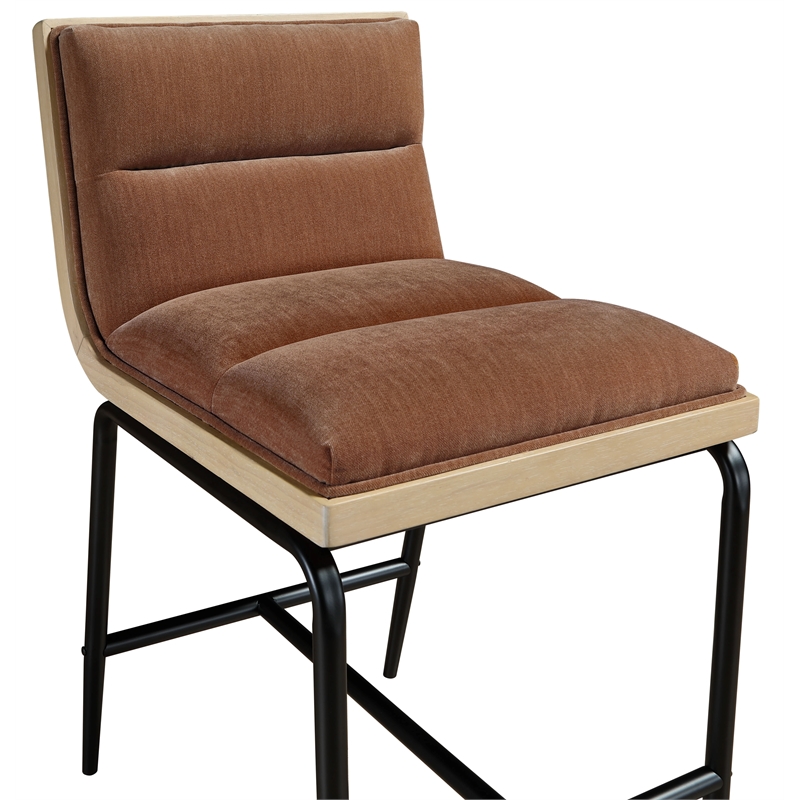 Meridian Furniture Viceroy Cognac Fabric Counter Stool (Set of 2)