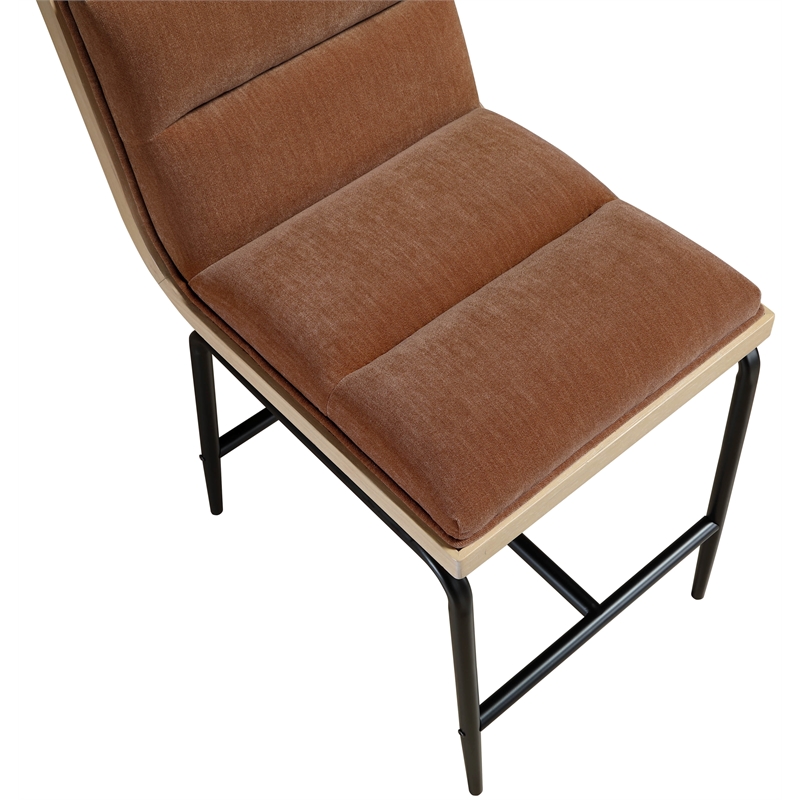 Meridian Furniture Viceroy Cognac Fabric Counter Stool (Set of 2)