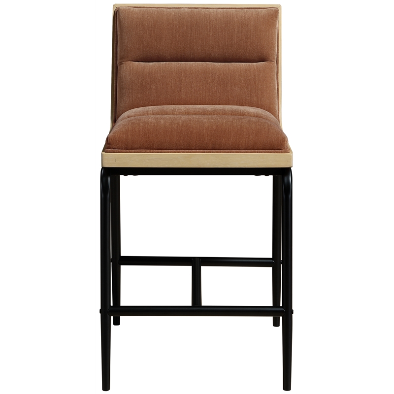 Meridian Furniture Viceroy Cognac Fabric Counter Stool (Set of 2)