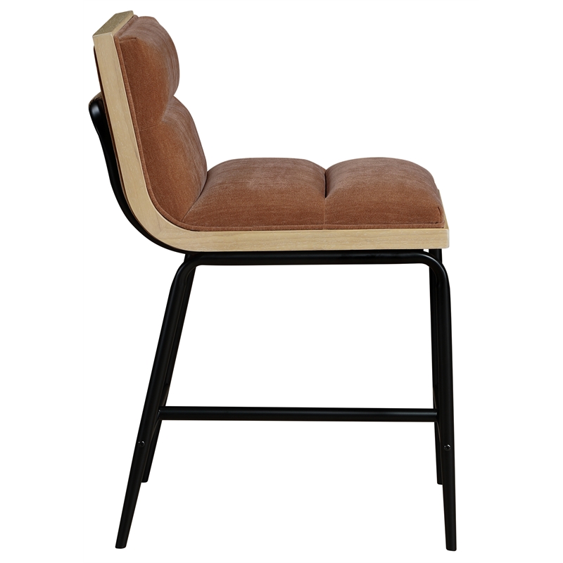 Meridian Furniture Viceroy Cognac Fabric Counter Stool (Set of 2)