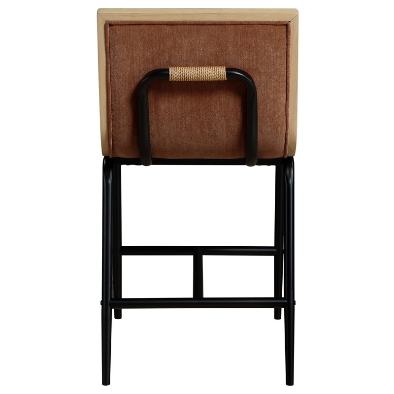 Meridian Furniture Viceroy Cognac Fabric Counter Stool (Set of 2)