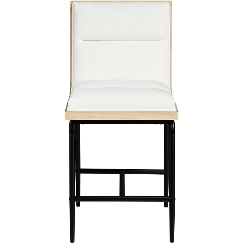Meridian Furniture Viceroy Cream Fabric Upholstered Counter Stool (Set of 2)
