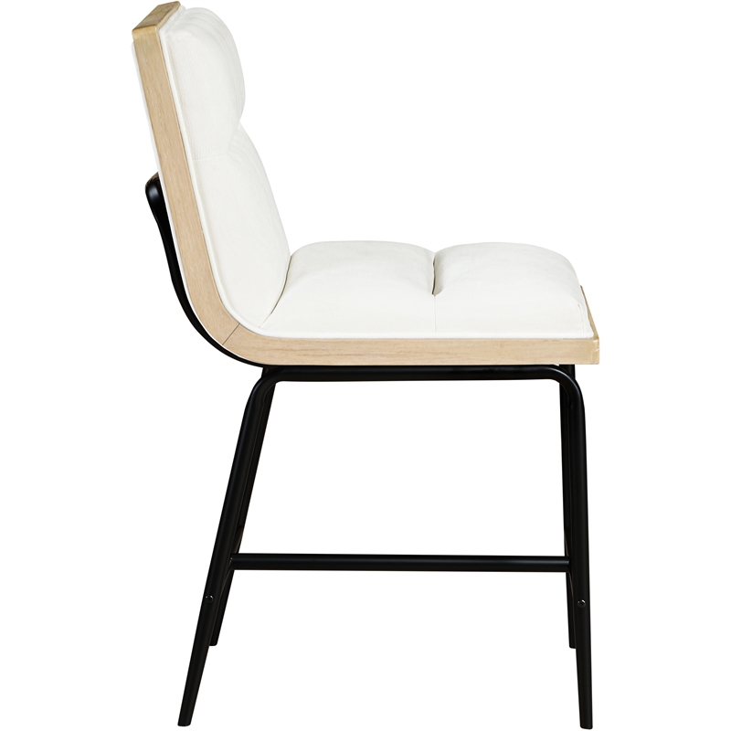 Meridian Furniture Viceroy Cream Fabric Upholstered Counter Stool (Set of 2)