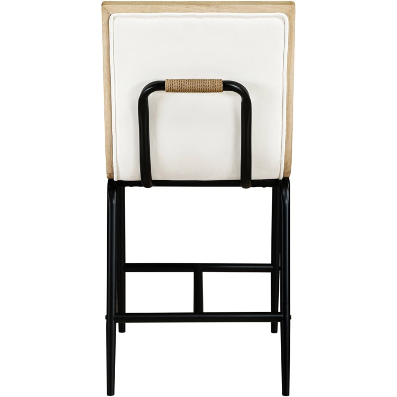 Meridian Furniture Viceroy Cream Fabric Upholstered Counter Stool (Set of 2)