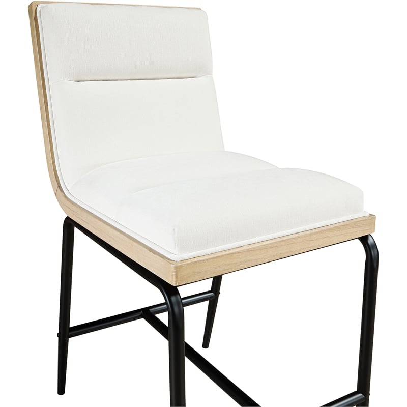 Meridian Furniture Viceroy Cream Fabric Upholstered Counter Stool (Set of 2)