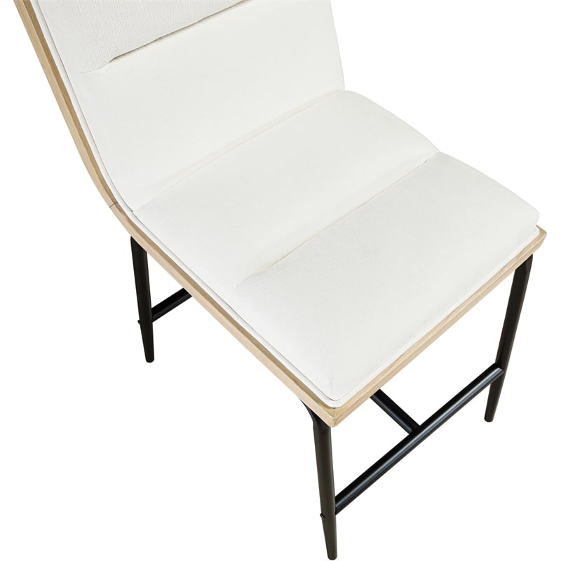 Meridian Furniture Viceroy Cream Fabric Upholstered Counter Stool (Set of 2)