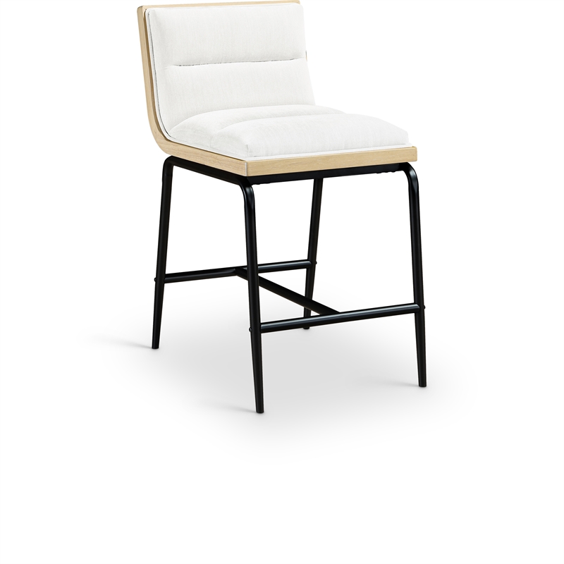 Meridian Furniture Viceroy Cream Fabric Upholstered Counter Stool (Set of 2)