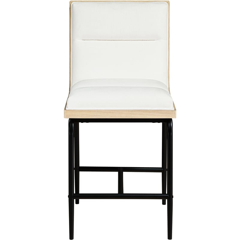 Meridian Furniture Viceroy Cream Fabric Upholstered Counter Stool (Set of 2)
