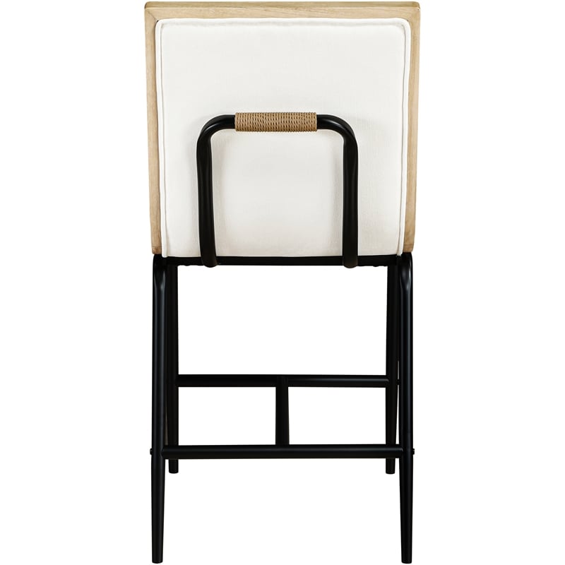 Meridian Furniture Viceroy Cream Fabric Upholstered Counter Stool (Set of 2)