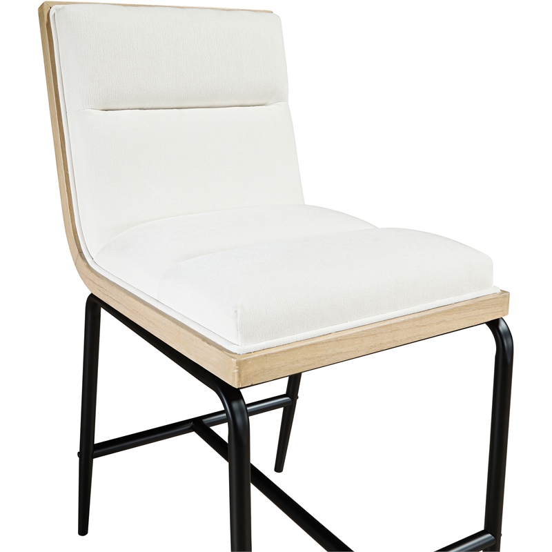 Meridian Furniture Viceroy Cream Fabric Upholstered Counter Stool (Set of 2)