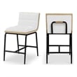Meridian Furniture Viceroy Cream Fabric Upholstered Counter Stool (Set of 2)