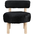 Meridian Furniture Ambre Black Vegan Shearling Fabric Upholstered Accent Chair